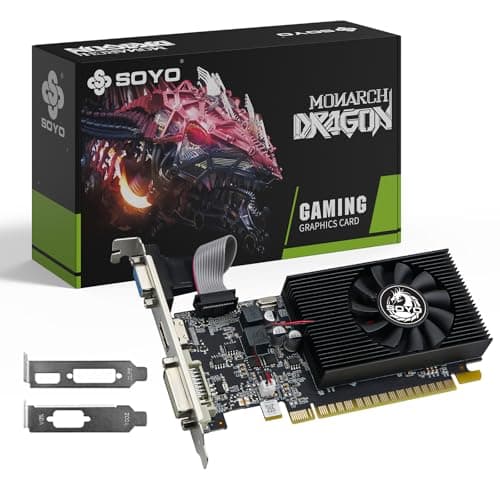 SOYO GeForce GT 740 4GB Low Profile Graphics Card, HDMI/VGA/DVI-D Triple Output, 4GB DDR3 128-Bit, SFF Half-Height Video Card for Slim Desktop PC, Computer GPU Supports Windows 11/10/8/7