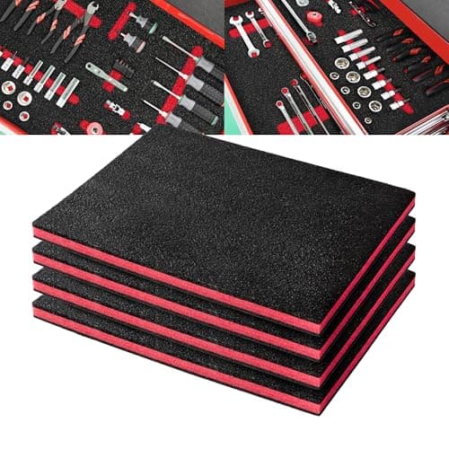 Precision Defined Tool Box Foam Insert, 16-Inch (Black/Red, 4-Pack)