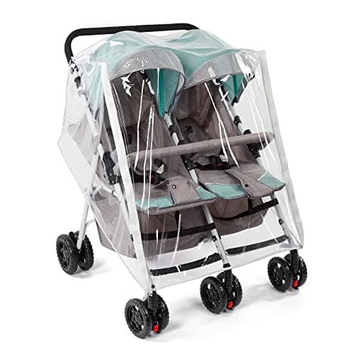 2026 Upgraded Double Stroller Rain Cover, Waterproof Weather Shield for Side by Side Baby Double Stroller, Cover for Rain/Wind/Snow/Cold/Dust, Baby Outdoor Accessories