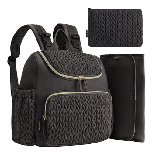 GnKiJzar Diaper Bag Backpack with Extra Pouch and Changing Pad Lightweight Baby Diaper Bag for travel Outdoor with Insulated Pockets