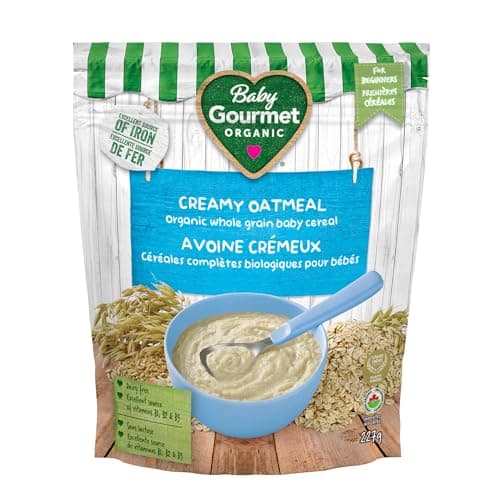 Baby Gourmet Organic Baby Cereal, Creamy Oatmeal, Stage 1, 227g | Clean Label Certified | Packed in Canada | Iron-Rich, No Added Sugar, Organic Ingredients