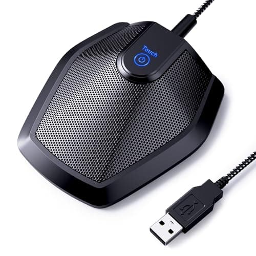 TONOR Conference USB Microphone, Omnidirectional Boundary Condenser PC Mic for Video Conference, Recording, Skype, Online Class, Court Reporter, Plug & Play Compatible with Mac OS Windows PC Computer