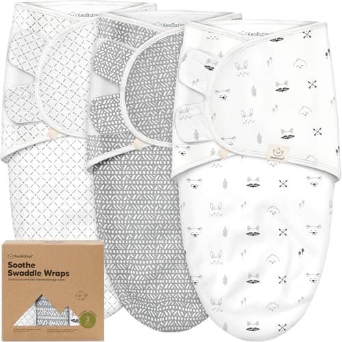 3-Pack Organic Baby Swaddle Sleep Sacks - Swaddles for Newborns, Infant 0-3 Months, Baby Girls, Boys, Soft & Snug Newborn Sleep Sack, Nursery Swaddling Blankets, Easy to Use (Nordic, OS)