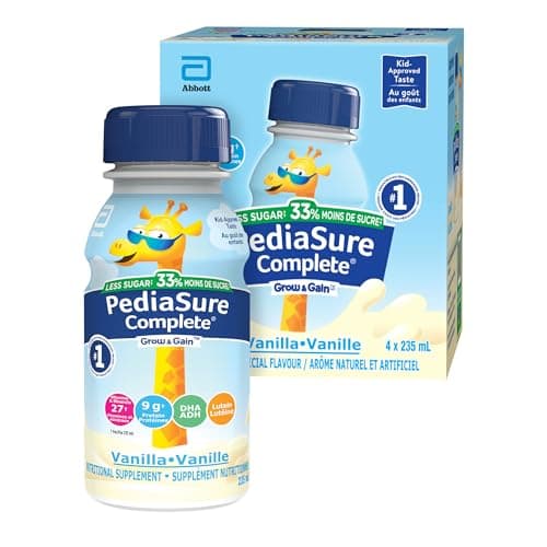 PediaSure Complete Reduced Sugar, 33% Less Sugar, Nutritional Supplement, 4 X 235 ml, Vanilla, 940 ml
