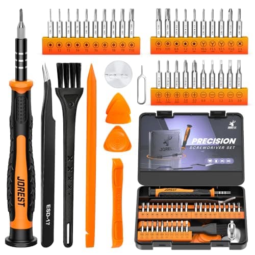 JOREST 40Pcs Small Precision Screwdriver Set, Mini Tool Kit with Torx T5 T6 T8 T9, Triwing Y00, Star Pentalobe, Repair for Ring Doorbell, Laptop, PC, Switch, PS5, Xbox, MacBook, iPhone, Watch, Glasses