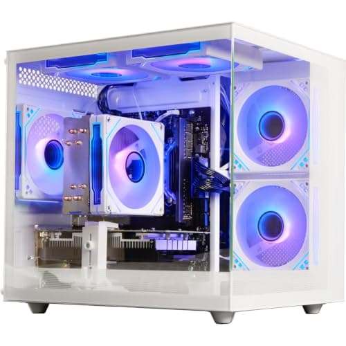WIWB Gaming PC Desktop Computer - Ryzen 5 4500, Radeon RX 6500XT 4GB, 16GB DDR4 RAM, 512GB NVME SSD, Prebuilt Tower for 1080P Casual Gaming, Streaming, School & Home Office (White)