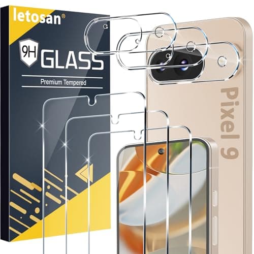[3+3 Pack] for Google Pixel 9 Screen Protector, 9H Tempered Glass, Ultrasonic Fingerprint Unlock, Case Friendly HD Clear for Google Pixel 9 Tempered Glass Screen Protector 5G