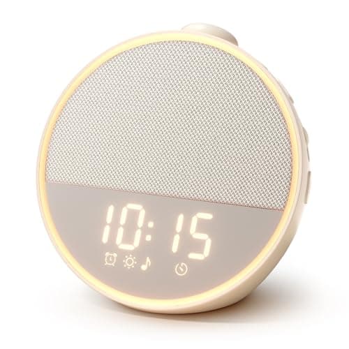 Narelu White Noise Machine - Alarm Clock Sound Machine, Night Light, 30 Soothing Sounds, 10 Gentle Alarms, Screen-Free Sleep Routine, White Noise Sleep Aid for Adults Baby Kids, Travel, Nightstand