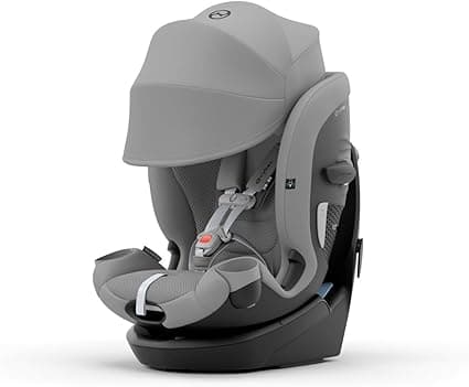 Cybex Callisto G 360 Rotating All-in-One Convertible Car Seat, SafeLock 1-Time Seat Belt Installation for Fast, Secure Setup, Side Impact Protection, SensorSafe – Stone Grey
