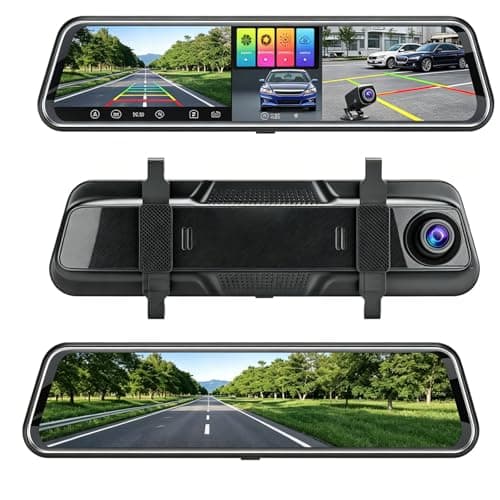 2K Rear View Mirror Dash Camera for Car Security Front and Rear Dash Cam, Backup Camera with 10’’ Touch Screen Dual Cameras Car Video Recorder Night Vision G-Sensor