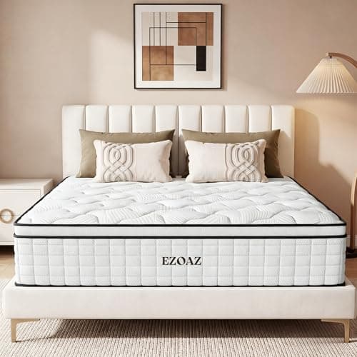 Queen Mattress 12 Inch, Back Pain Relief Hybrid Mattress - Motion Isolation for Quiet Sleep, Cooling Memory Foam & Fabric, Firm Support, Medium Firm Feel, Mattress in a Box, Oeko-TEX, 30-Day Trial