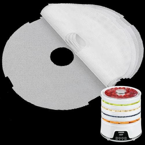 GUCUJI Round Silicone Dehydrator Sheets for COSORI CFD-N051-W, Non-Stick BPA Free, Pack of 5 (Premium Reusable Food Dehydrator Mesh Mats)
