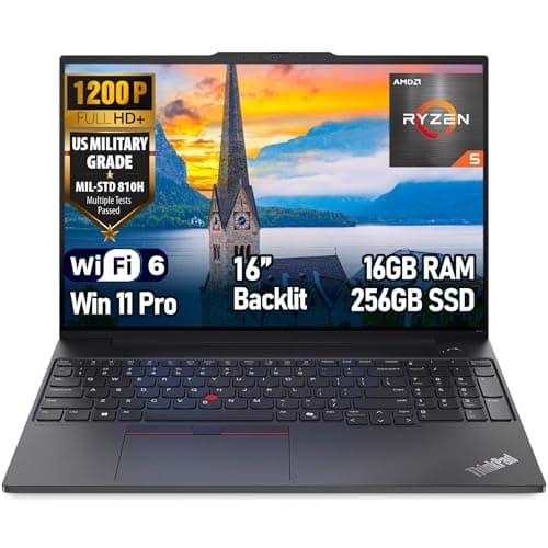 Lenovo ThinkPad E16 Gen 2 16" Laptop, R5 7535U, 16GB, 256GB, Win11 Pro