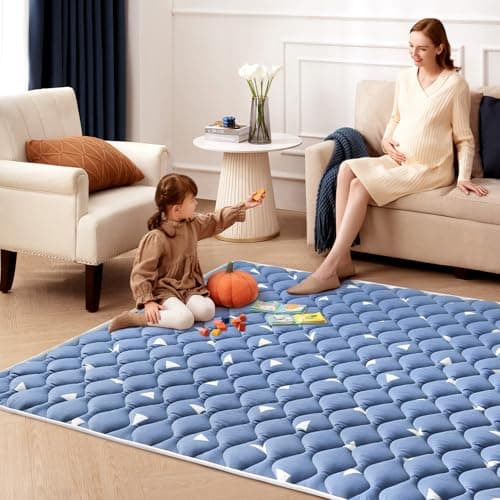 Premium Foam Baby Play Mat 50" x 50", One-Piece Crawling Mat, Non-Slip Cushioned Baby PlayMat for Playing, Baby Playmat Floor Mat for Infants, Babies, Toddlers