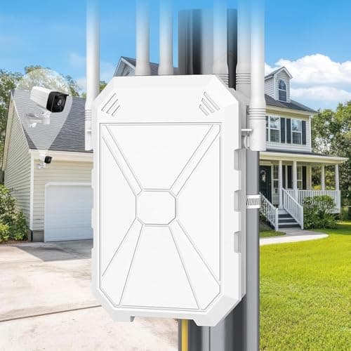 AC1200 Outdoor WiFi Extender, Long Range Outdoor WiFi Extender Signal Booster, IP67 Weatherproof, Repeater/AP/Router Mode, Passive PoE, WPA3 Security, for Patio, Starlink, Yard, Farm