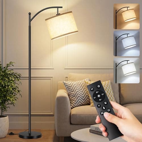 LANICHO Floor Lamp, Floor Lamps for Living Room 9W/1000LM Led Floor Lamp with Romote Control, 4 Color Temperature & Stepless Dimmable Timmer Modern Arc Floor Lamp Standing Lamp for Bedrooms-Black