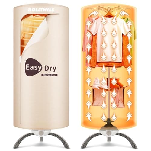 Rolitwils Portable Clothes Dryer 900W - Compact Mini Dryer for Small Apartments, Quick Dry Electric Clothes Dryer with Large Capacity for Dorm, RV, Travel