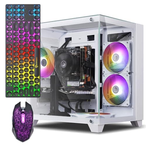 ZER-LON Gaming PC Desktop Computer, Intel Core I7 up to 3.9GHz, GTX 1050Ti 4G GDDR5, 16G DDR4 RAM, 1TB NVME SSD, WiFi 5.0, Prebuilt Gaming PC Tower Computer with 4 RGB Fan
