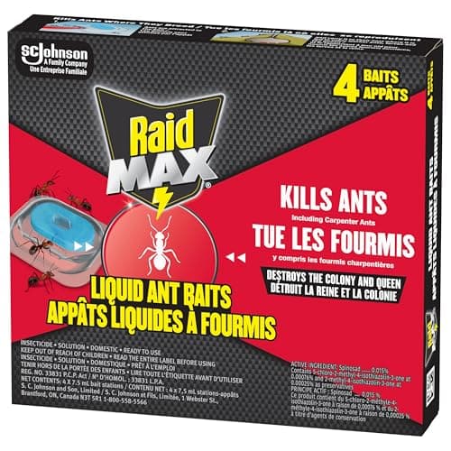 Raid Max Double Control Liquid Ant Killer Baits and Traps for Indoor Use, Child Resistant, 4 Count