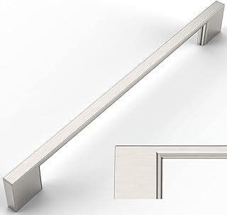 Amerdeco 10 Pack Brushed Satin Nickel Cabinet Pulls 10 Inch(254MM) Hole Centers Kitchen Cabinet Handles Cabinet Hardware Kitchen Handles for Cabinets Cupboard Handles Drawer Pulls ZH0060