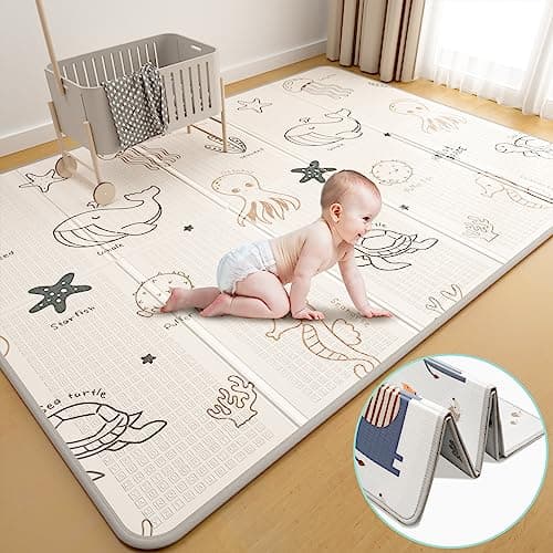 Foldable Baby Playmat, XPE Foam Baby Gym & Play Mat with Non-Toxic Materials, Extra Large Size 200 x 150cm