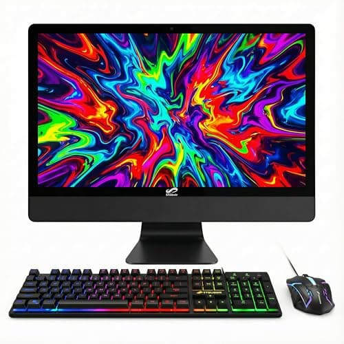 STGSivir All-in-One Desktop Computer, 24" FHD Display, Intel Core i7 up to 3.9G, 16G Memory, 1T SSD, WiFi, BT 5.0, RGB Keyboard & Mouse, Webcam, Windows 11 Home