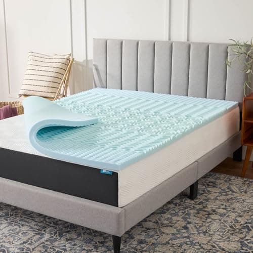 LUCID 2 Inch Gel Memory Foam Plush - Cooling Targeted Convoluted Comfort Zones Mattress Topper - Twin XL