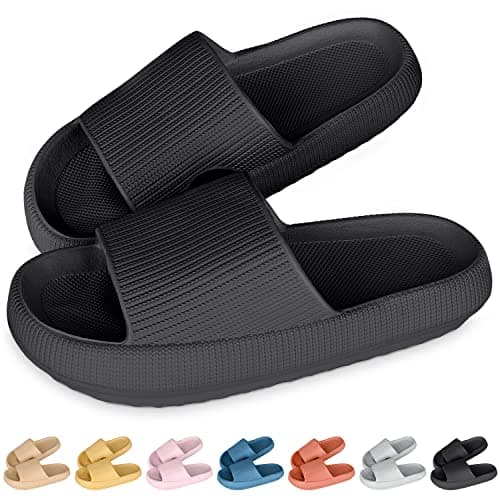 Pillow Slides Slippers for Women Men Cloud Ultra Cushion Slides Cloud Super Soft Slippers Non Slip Open Toe Thick Sole Massage Slippers Unisex Shower Pool Slide Bathroom Sandals Summer Indoor Outdoor Slippers