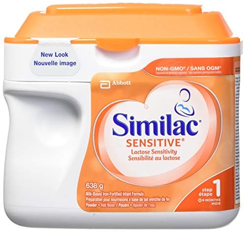 Similac Sensitive Lactose Sensitivity Non-gmo Baby Formula Powder, 0+ Months, Orange, 638g