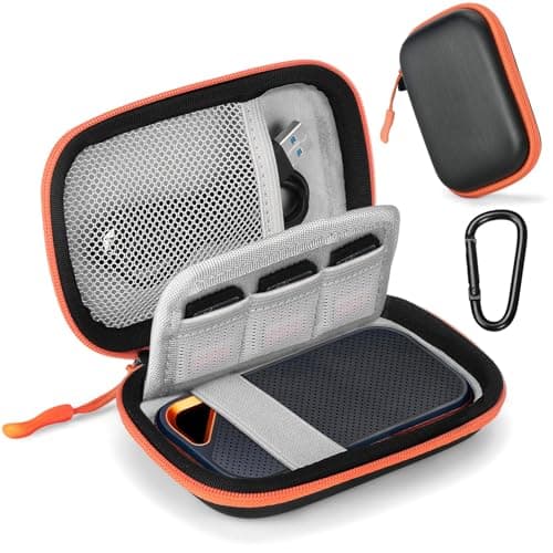 Case for SanDisk Extreme Pro/SanDisk Extreme Portable External SSD 500GB 1TB 2TB 4TB 8TB, Travel Carrying Case for External Solid State Drive USB Cable, Protective Storage Shockproof Holder, Box Only