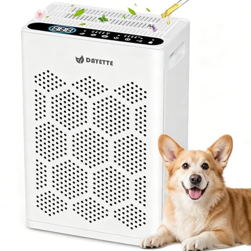 DAYETTE Air Purifiers for Bedroom Home, HEPA H14 Filter for Large Room up to 2400ft², Pet Air Purifier with Fragrance Remove Dust Pet Hair Odor, Washable Filters, 22dB Quiet