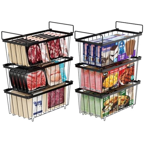 iSPECLE Freezer Organizer - Stackable for 5-7 Cu.Ft Freezer, 6 Pack
