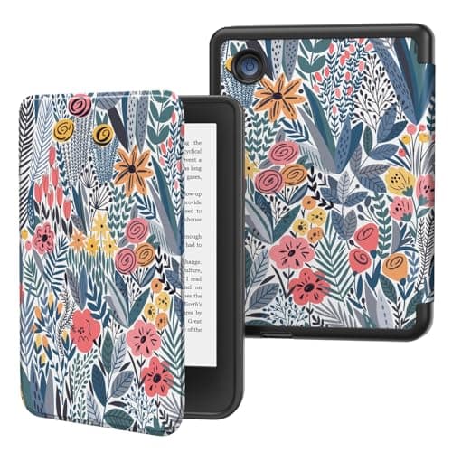 MoKo Case for Kobo Clara BW/Clara Colour/Clara 2E 6", Ultra Slim Lightweight with Auto Wake/Sleep Cover Folio Case for Kobo Clara BW/Clara Colour 6" 2024, Blue Leaf Flower