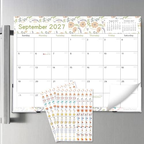 Koncci Magnetic Fridge Calendar 2026-2027, 18 Monthly Refrigerator Calendar
