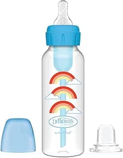 Dr. Brown's Options+ Narrow Bottle to Sippy Baby Bottle Start Kit, Single, Blue, 8 Ounce