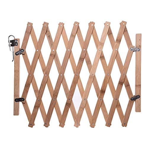 Pet Expanding Wooden Fence Gate,with Retractable Design/Length is 60-110cm/Great for Doorways, Walls, Stairs, Bedrooms, Dining Rooms, Or Anywhere Outside.