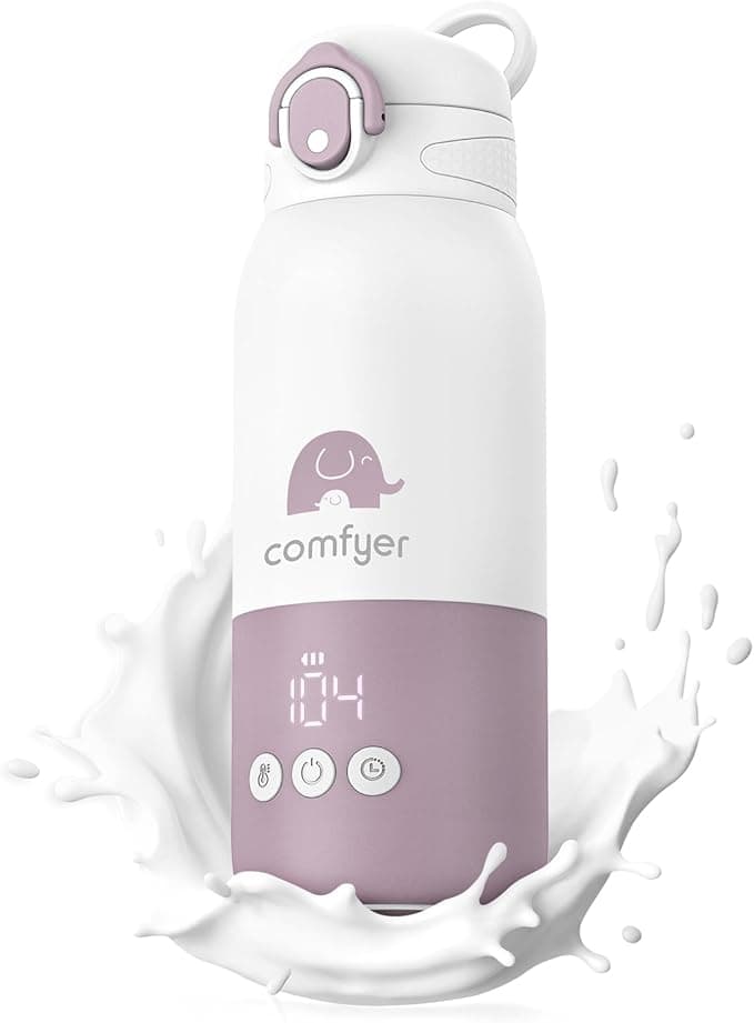 comfyer BW01 Portable Milk Warmer for Travel, Portable Bottle Warmer with Fast Heating & Long Battery Life, Instant Breast Milk, Formula or Water Warmer with 12 Ounces Big Capacity, Car, Airplane Journey