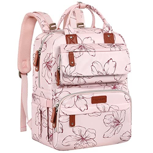 Legestori Diaper Bag Backpack, Baby Girl Diaper Bag with Insulated Pockets and Stroller Straps, Pink, Large, Backpack