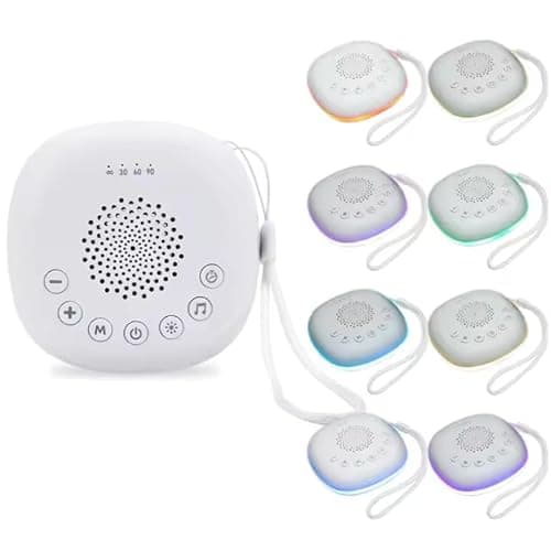 Portable White Noise Machine for Baby, with Night Light, Timer Settings, and Soothing Sleep Sounds