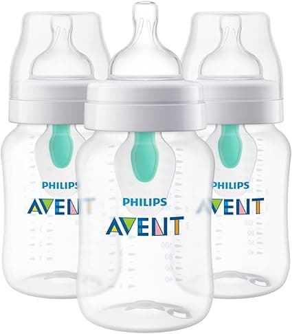 Philips Avent Anti-colic Baby Bottle with AirFree Vent, 9oz, 3 pack, SCY703/03