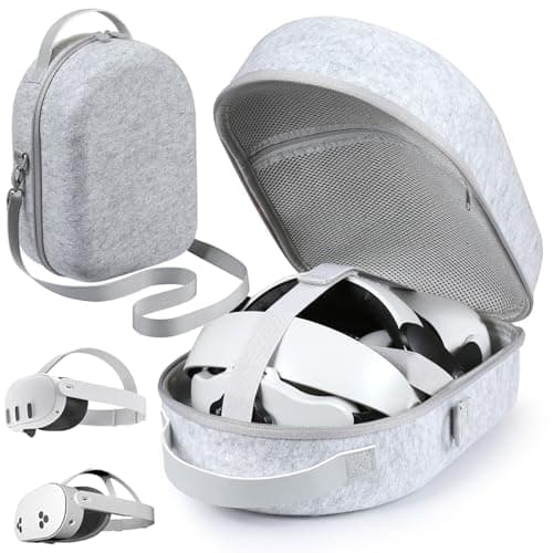 Large Carrying Case for Meta Quest 3/Quest 3S, Hard Travel Case Compatible with Battery Head Strap, Controllers and Other Accessories, Portable Travel Bag for Oculus Quest 3S/Quest 3, Gray