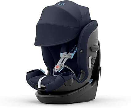 Cybex Callisto G 360 Rotating All-in-One Convertible Car Seat, SafeLock 1-Time Seat Belt Installation for Fast, Secure Setup, Side Impact Protection, SensorSafe – Ocean Blue