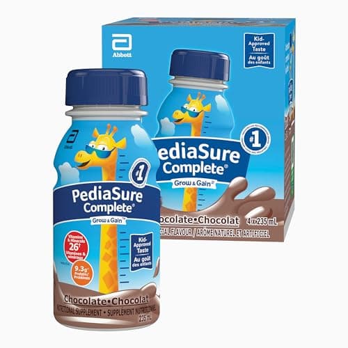 PediaSure Complete, Nutritional Supplement, Kids Nutritional Shake That Can Be Used As Breakfast Drink With Meal, Chocolate, 4 x 235-mL Bottles