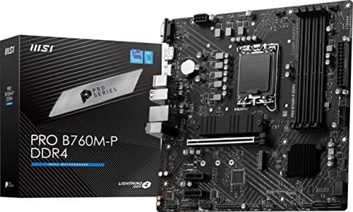 MSI PRO B760M-P DDR4 (Supports 12th/13th Gen Intel Processors, LGA 1700, DDR4, PCIe 4.0, M.2, 1Gbps LAN, USB 3.2 Gen2, mATX)