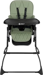 Safety 1st Lily High Chair - Compact Fold, Lightweight Design, Easy Clean, Modern Style - Mineral Green