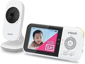 VTech VM819 Baby Monitor, 2.8” Screen, Night Vision, 2-Way Audio, Temperature Sensor and Lullabies, Secure Transmission No WiFi