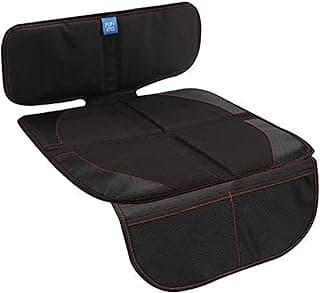 Funbliss Car Seat Protector for Child Car Seat,Auto Seat Cover Mat for Under Carseat with Thickest Padding to Protect Leather & Fabric Upholstery,PVC Leather Reinforced Corners