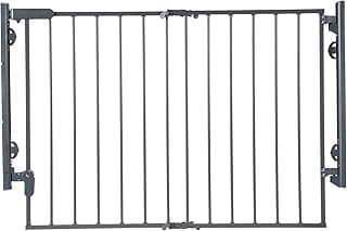 Safety 1st Ready to Install Baby Gate - 29-42" Wide, 30" Tall, Fully Assembled. Hardware Mounted, Swing Open Gate, Top of Stairs, Between Rooms, Easy to Install, Grey