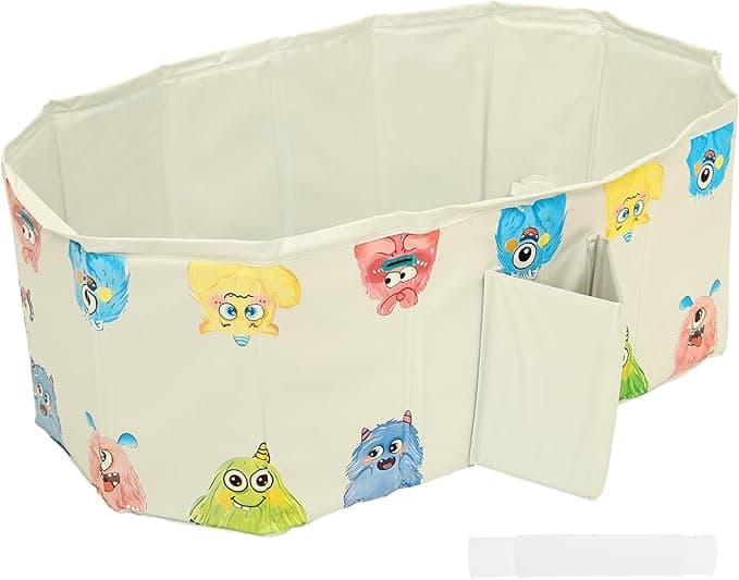 Collapsible Baby Bathtub, Portable Baby Bath Tub for Travel, Easy to Clean, Stable & Durable, Space-Saving, Foldable Bathtub for Children Kids Infants Toddler (A)