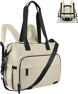 Diaper Bag Backpack, Mommy Travel Diaper Bag Tote with Shoulder Strap, Hospital Bag, Weekender Baby Bag for Mom